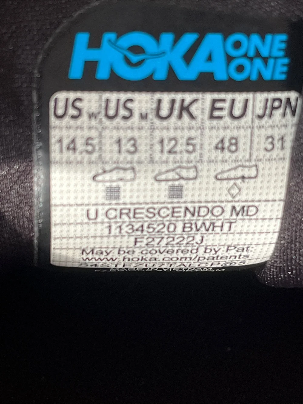 Hoka Crescendo One One unisex Middle distance running shoes W-14.5 M-13